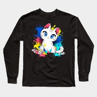 Painter Kitty Long Sleeve T-Shirt